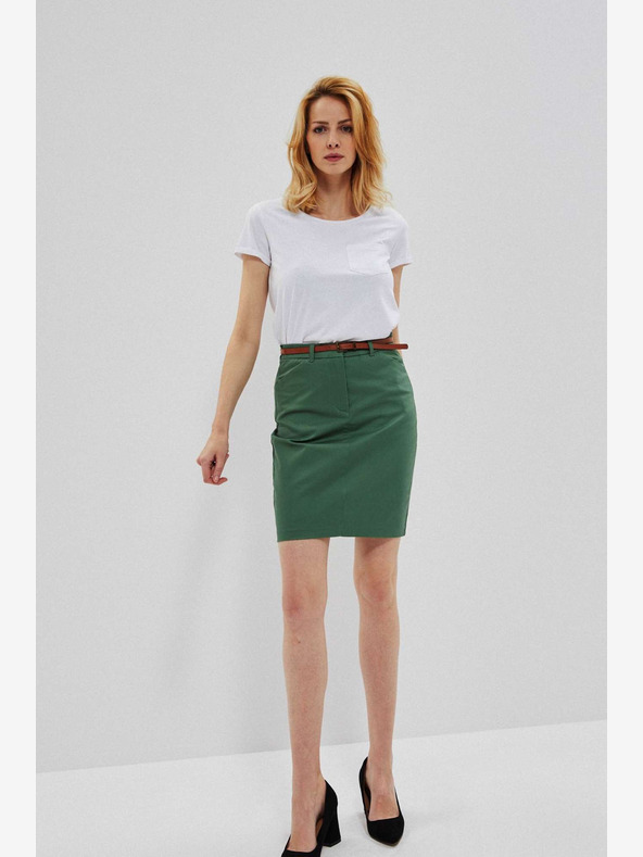 Moodo Зелена дамска пола с колан Moodo