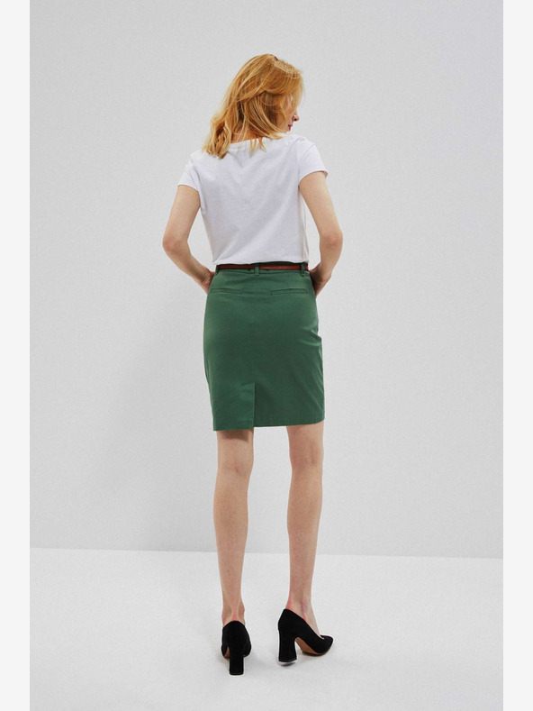 Moodo Зелена дамска пола с колан Moodo