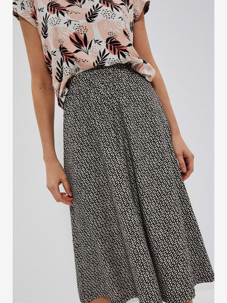 Moodo Бяло-черна дамска шарена пола Moodo