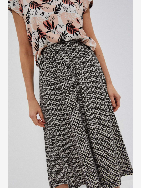 Moodo Бяло-черна дамска шарена пола Moodo