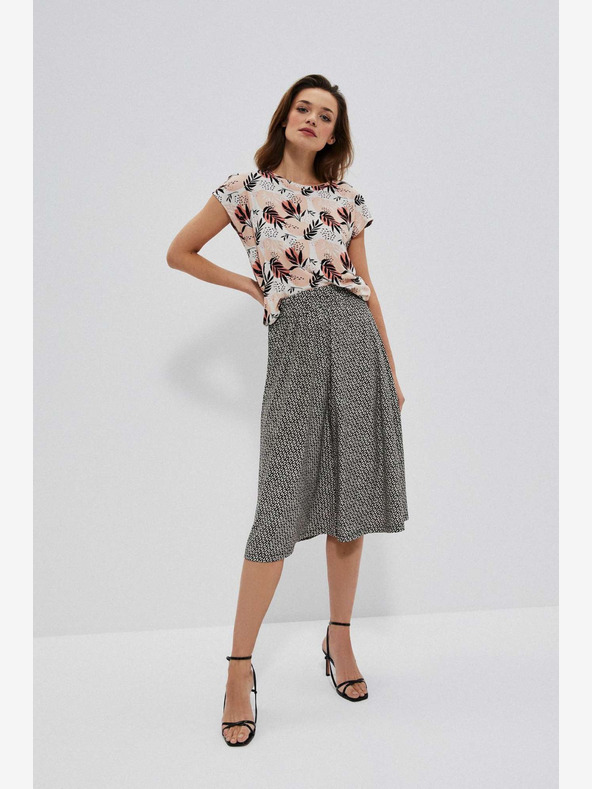 Moodo Бяло-черна дамска шарена пола Moodo