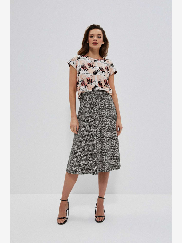 Moodo Бяло-черна дамска шарена пола Moodo