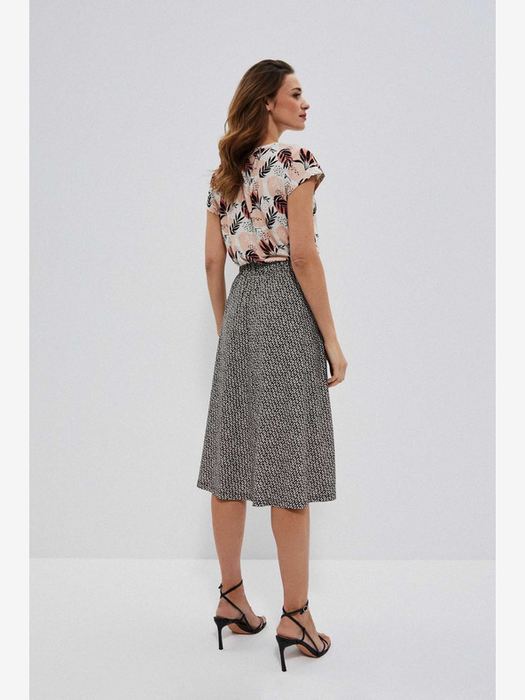 Moodo Бяло-черна дамска шарена пола Moodo