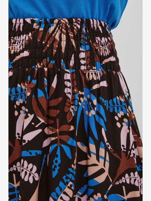 Moodo Синя и кафява дамска шарена пола Moodo