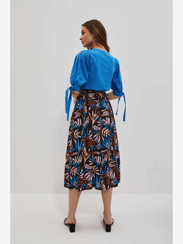 Moodo Синя и кафява дамска шарена пола Moodo