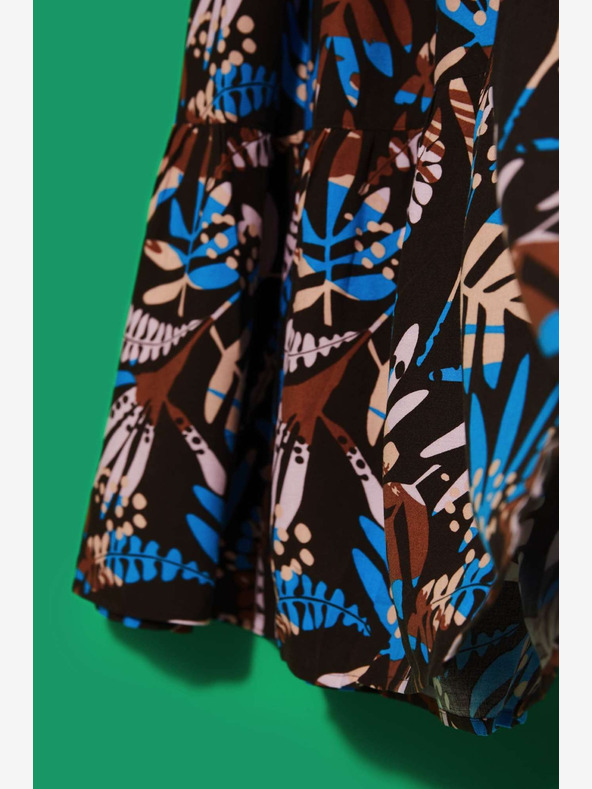 Moodo Синя и кафява дамска шарена пола Moodo