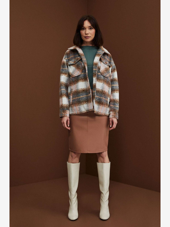 Moodo Кафяв дамски кожен панталон Moodo