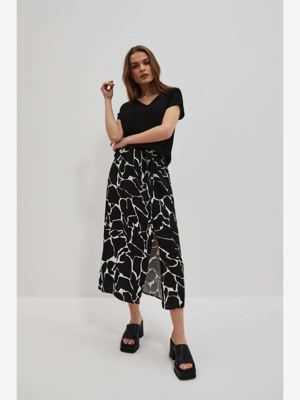 Moodo Бяло-черна дамска шарена пола Moodo