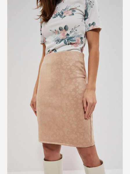 Moodo Бежова дамска пола на цветя Moodo