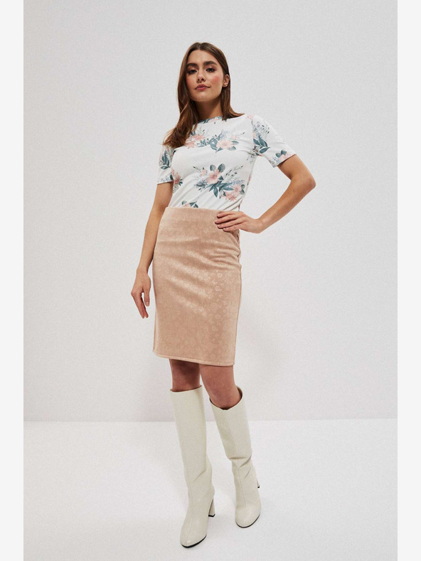 Moodo Бежова дамска пола на цветя Moodo