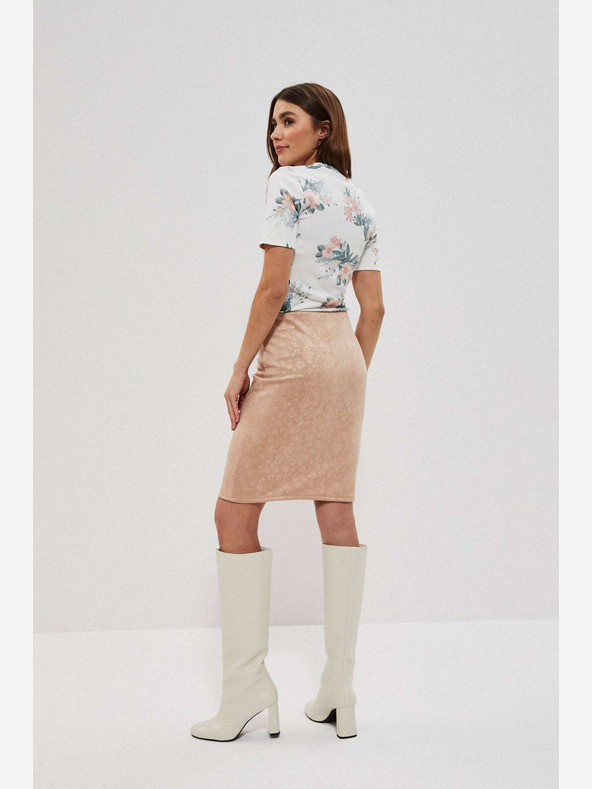 Moodo Бежова дамска пола на цветя Moodo