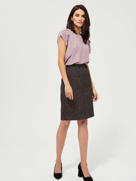 Moodo Черна дамска пола с шарки Moodo