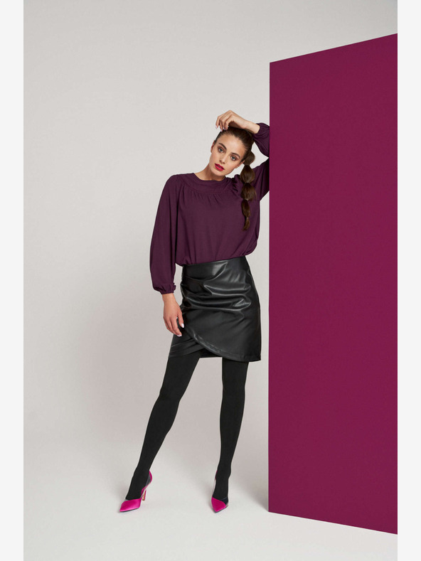 Moodo Черна дамска пола от изкуствена кожа Moodo