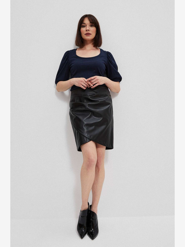 Moodo Черна дамска пола от изкуствена кожа Moodo