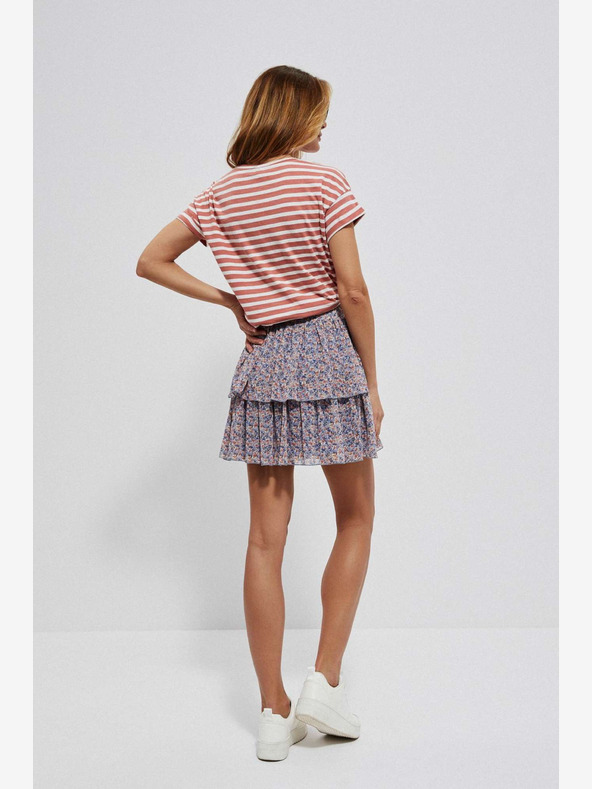 Moodo Синя дамска пола с флорални мотиви Moodo