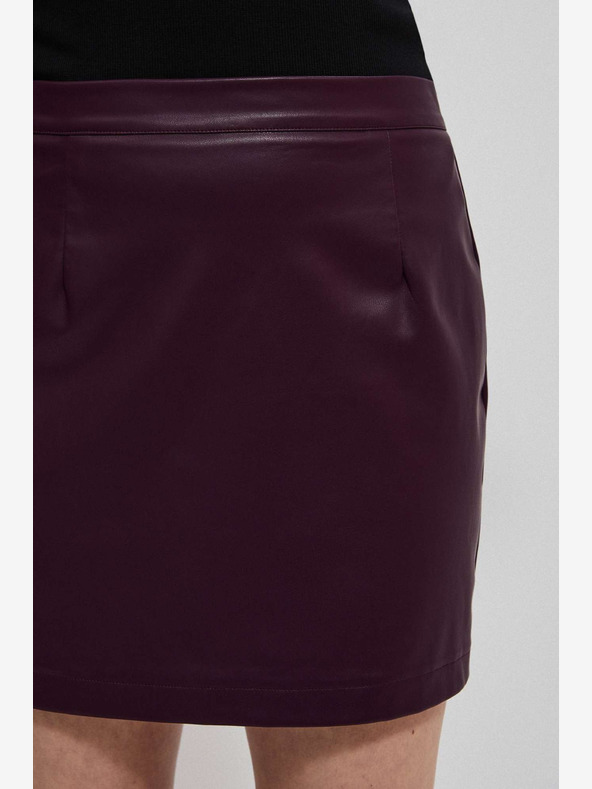 Moodo Бургундска дамска пола от изкуствена кожа Moodo