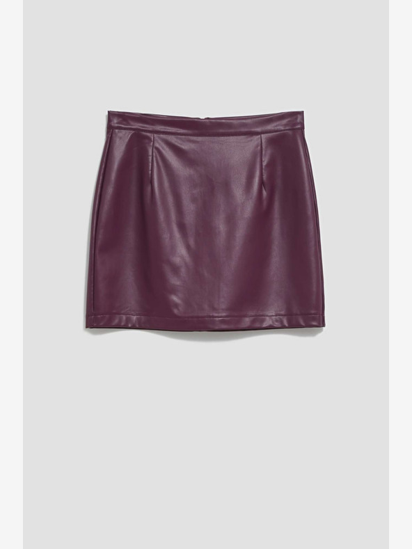 Moodo Бургундска дамска пола от изкуствена кожа Moodo