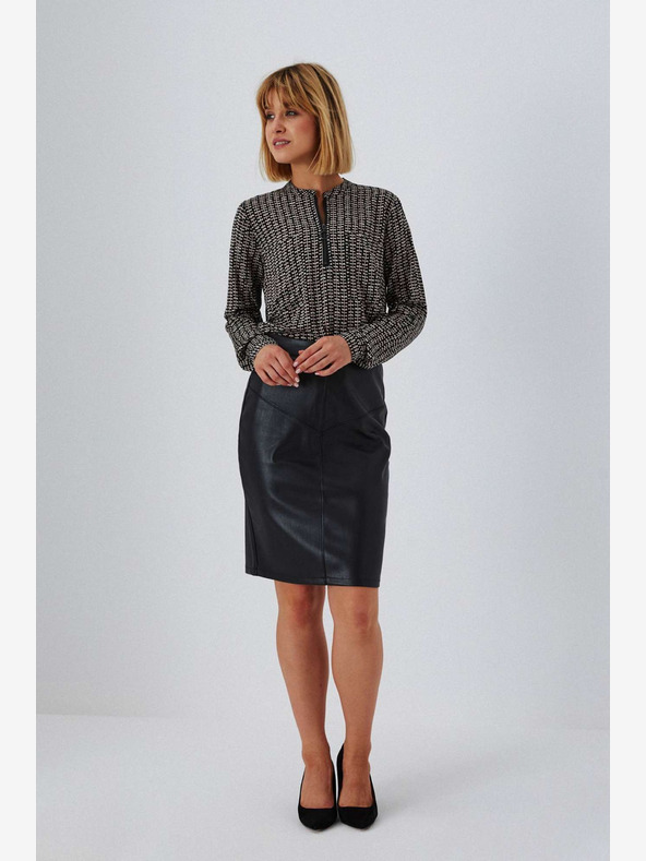 Moodo Черна дамска пола от изкуствена кожа Moodo