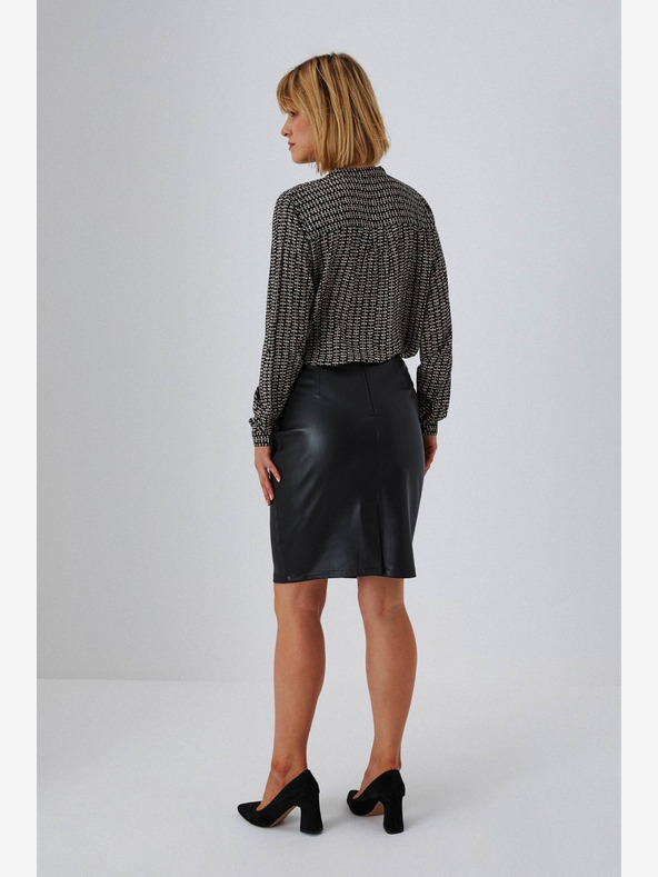 Moodo Черна дамска пола от изкуствена кожа Moodo