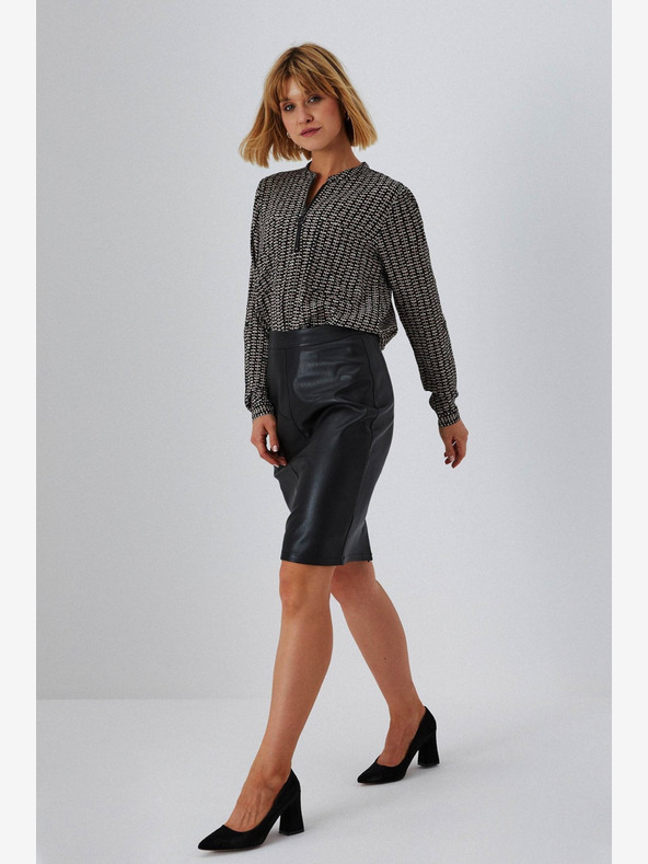 Moodo Черна дамска пола от изкуствена кожа Moodo