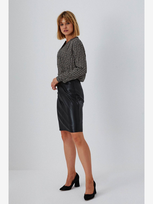 Moodo Черна дамска пола от изкуствена кожа Moodo