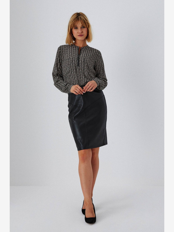 Moodo Черна дамска пола от изкуствена кожа Moodo