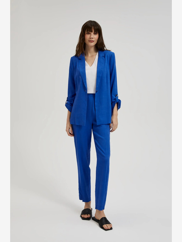 Moodo Синьо ленено яке с 3/4 ръкав Moodo