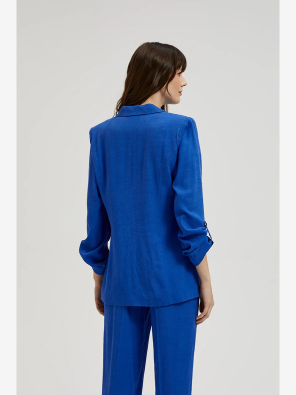 Moodo Синьо ленено яке с 3/4 ръкав Moodo