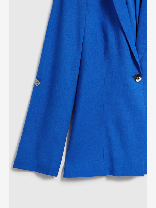 Moodo Синьо ленено яке с 3/4 ръкав Moodo