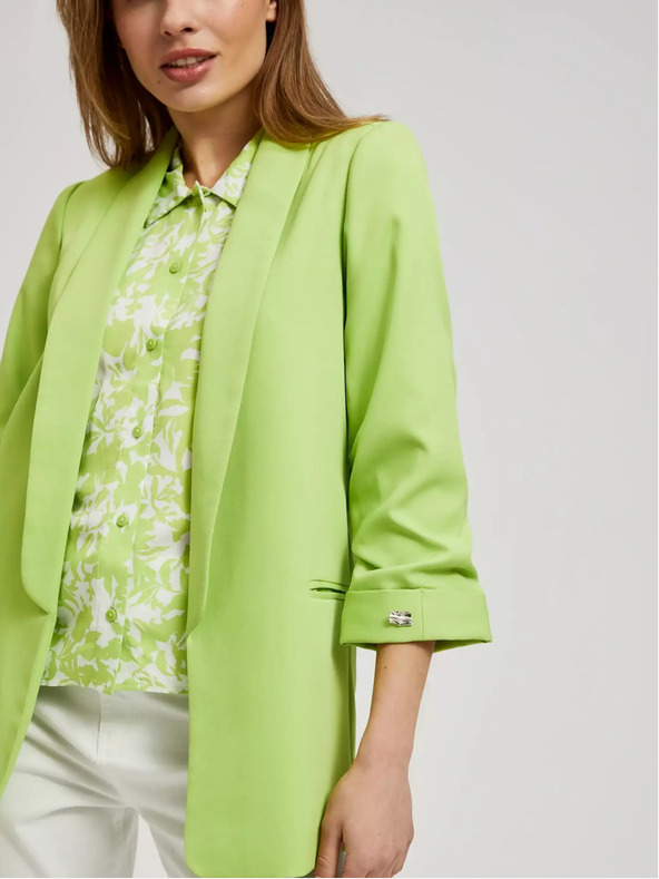 Moodo Зелено сако с 3/4 ръкав Moodo