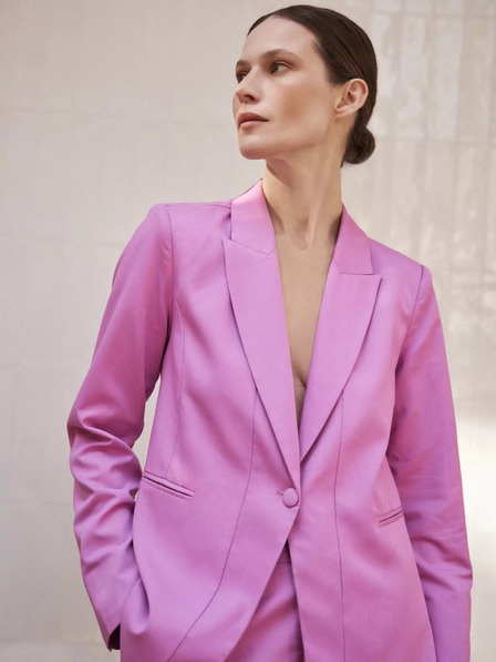 Moodo Розово едноредно сако с дълъг ръкав Moodo