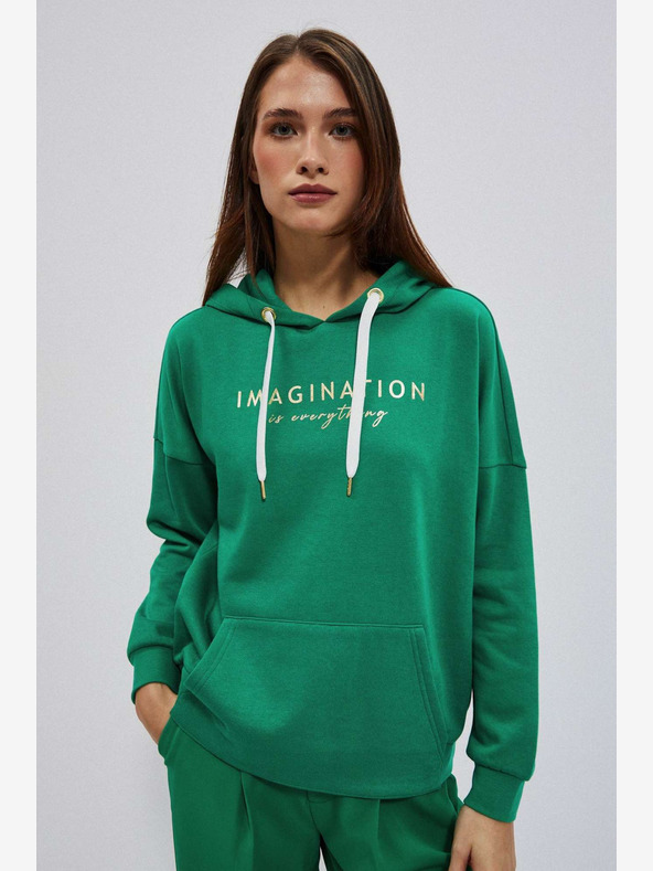 Moodo Зелена дамска качулка Moodo