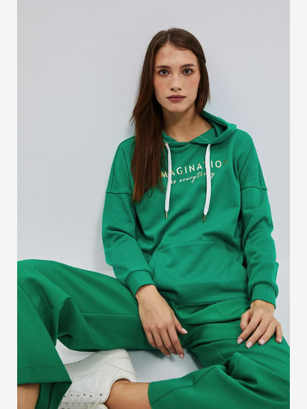 Moodo Зелена дамска качулка Moodo