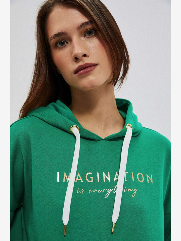 Moodo Зелена дамска качулка Moodo