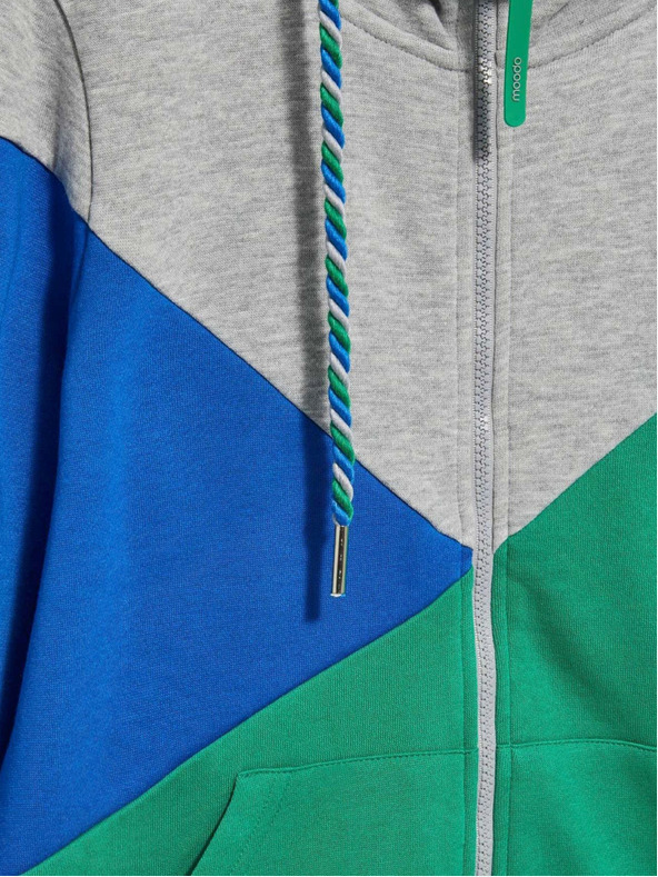 Moodo Сиво-зелена дамска качулка с цип Moodo