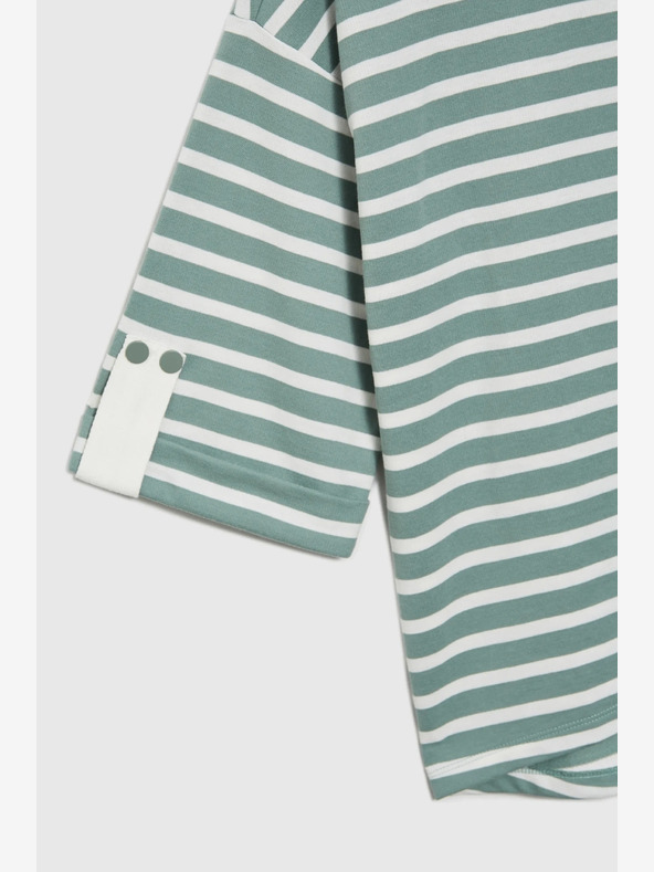 Moodo Бяло и зелено дамско раирано потниче Moodo