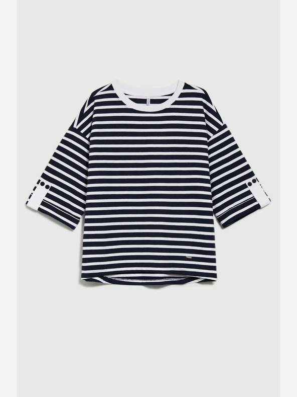 Moodo Бяло и синьо дамско раирано потниче Moodo