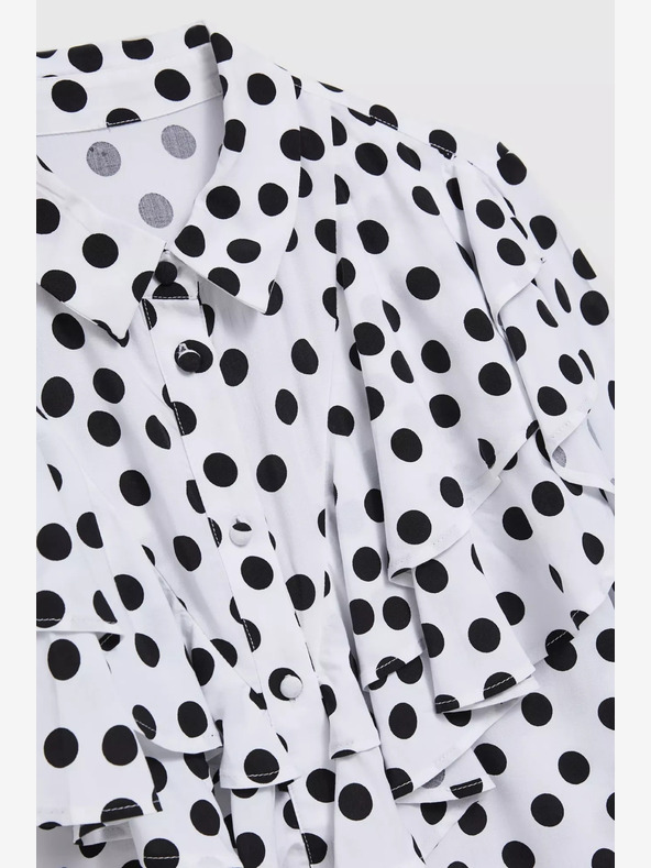 Moodo Черно-бяла дамска риза на точки Moodo