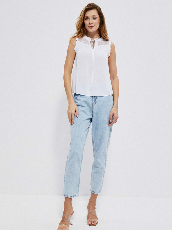 Moodo Бяла дамска блуза Moodo