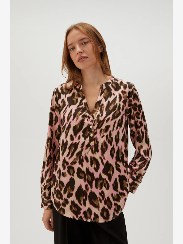 Moodo Кафяво-розова дамска шарена блуза Moodo