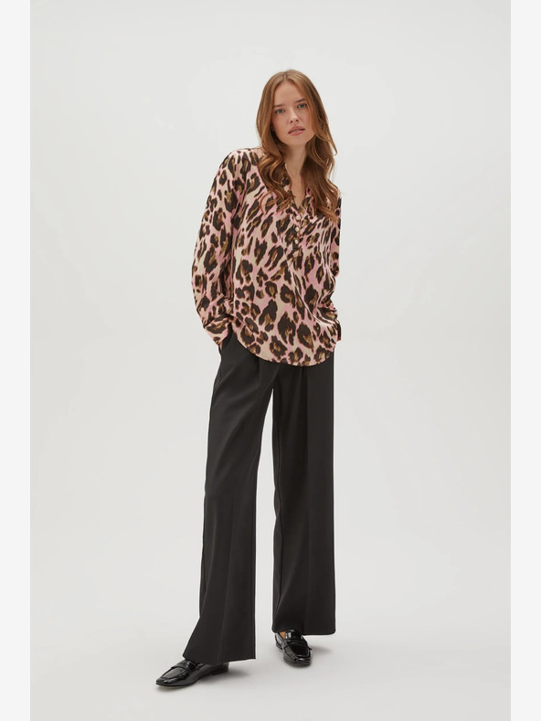 Moodo Кафяво-розова дамска шарена блуза Moodo