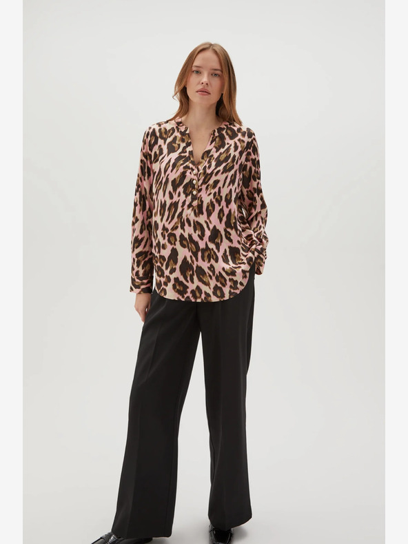 Moodo Кафяво-розова дамска шарена блуза Moodo