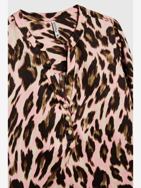 Moodo Кафяво-розова дамска шарена блуза Moodo