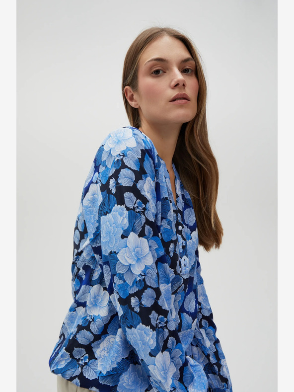 Moodo Синя дамска блуза на цветя Moodo