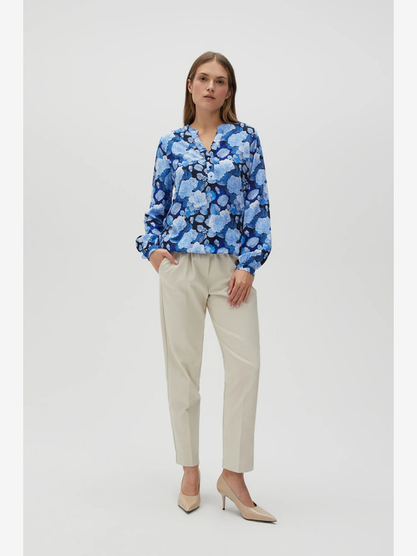 Moodo Синя дамска блуза на цветя Moodo