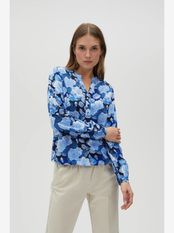 Moodo Синя дамска блуза на цветя Moodo