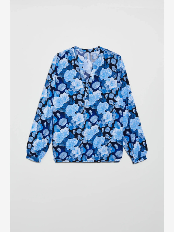 Moodo Синя дамска блуза на цветя Moodo