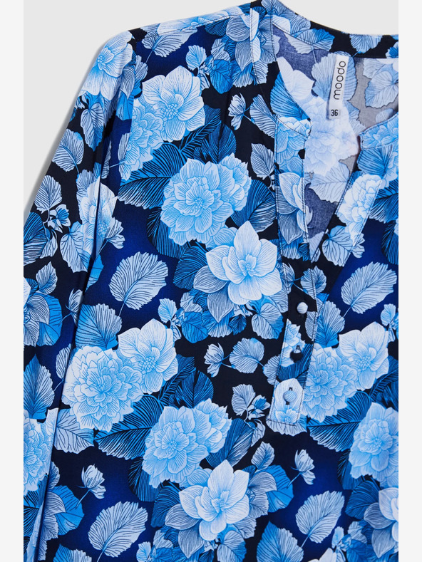 Moodo Синя дамска блуза на цветя Moodo