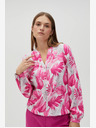 Moodo Бяло-розова дамска блуза с шарки Moodo