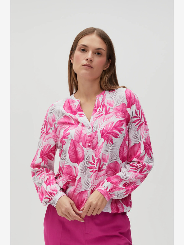 Moodo Бяло-розова дамска блуза с шарки Moodo